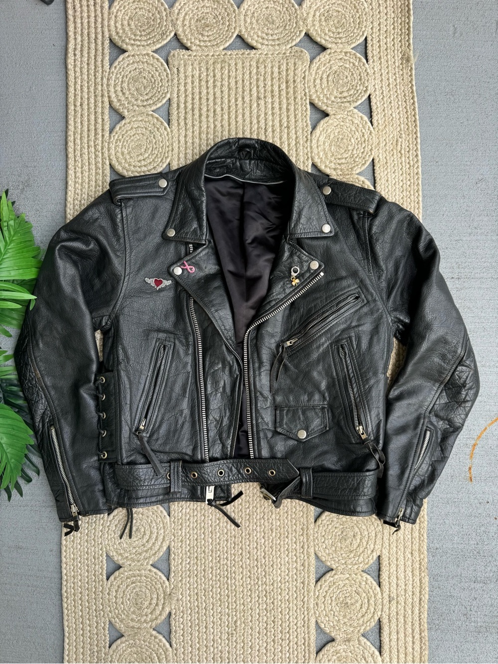 Vintage Harley-Davidson Leather Biker Jacket Black Size S/M